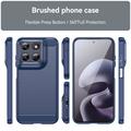 Motorola Moto G77/G67 Brushed TPU Case - Carbon Fiber - Blue