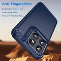 Motorola Moto G77/G67 Brushed TPU Case - Carbon Fiber - Blue