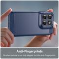 Motorola Moto G77/G67 Brushed TPU Case - Carbon Fiber - Blue