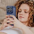 Motorola Moto G77/G67 Brushed TPU Case - Carbon Fiber - Blue