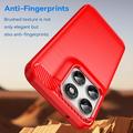 Motorola Moto G77/G67 Brushed TPU Case - Carbon Fiber - Red