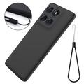 Motorola Moto G77 Power Liquid Silicone Case with Hand Strap - Black