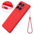 Motorola Moto G77 Power Liquid Silicone Case with Hand Strap - Red