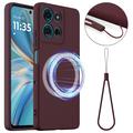 Motorola Moto G86 Power Liquid Silicone Case - MagSafe Compatible - Wine Red
