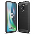 Motorola Moto G9 Play Brushed TPU Case - Carbon Fiber