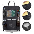 Multi-Pocket Car Backseat Organizer with Tablet Holder - Black