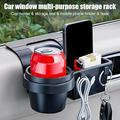 Multifunction Car Window Organizer with Cup Holder - Black
