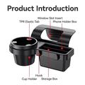Multifunction Car Window Organizer with Cup Holder - Black