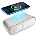 Multifunctional Alarm Clock w/ Wireless Charging W628 - Silver