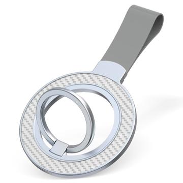 Multifunctional Magnetic Ring Holder w. Strap - White