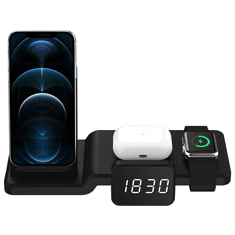 Multifunctional Wireless Charging Station with Clock C100