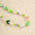 Mushroom Pearl Beaded Phone Strap / Wrist Lanyard - 20cm - Green