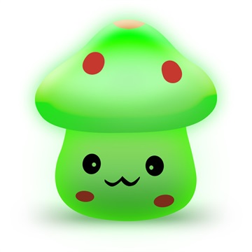 Mushroom-Shaped Colorful LED Night Light - Green