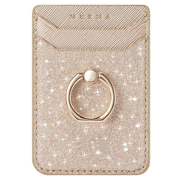 Muxma MX112 RFID-blocking Card Holder with Ring Grip - Glitter - Gold