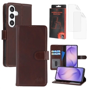 Samsung Galaxy S26+ MyTPhone CardMate Leather Wallet Case - Dark Brown
