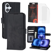 iPhone 16 MyTPhone CardMate Leather Wallet Case - Black