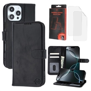 iPhone 16 Pro MyTPhone CardMate Leather Wallet Case - Black