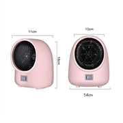 N4 400W Desktop Fan Heater with Smart Temperature Control - Pink