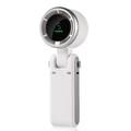 N607 Foldable Turbo Handheld Fan with Strap - White