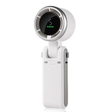 N607 Foldable Turbo Handheld Fan with Strap - White