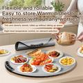 NCB-05 60cm Rollable Silicone Food Warmer Mat - 300W, Digital Display, Timer - Milky Coffee
