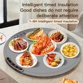 NCB-05 60cm Rollable Silicone Food Warmer Mat - 300W, Digital Display, Timer - Milky Coffee