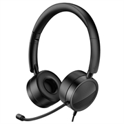 NEW BEE H360 Telephone Headset On Ear 3.5mm / USB Wired Noise Cancelling Microphone with Mic for Computer PC Laptop Stereo