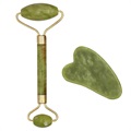 Natural Jade Massage Roller with Gua Sha Face Scraper