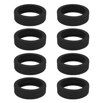 Noise-Absorbing Silicone Wheel Protectors for Suitcases - 8 Pcs. - Black