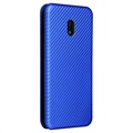 Nokia C1 Plus Flip Case - Carbon Fiber - Blue