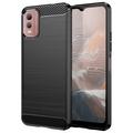 Nokia C32 Brushed TPU Case - Carbon Fiber