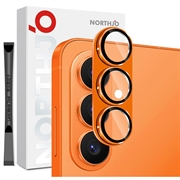 Samsung Galaxy S26+ Northjo Full Protection Matte Metal and Tempered Glass Camera Lens Protector - Orange