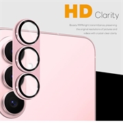 Samsung Galaxy S26 Northjo Full Protection Matte Metal and Tempered Glass Camera Lens Protector - Pink