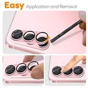Samsung Galaxy S26 Northjo Full Protection Matte Metal and Tempered Glass Camera Lens Protector - Pink