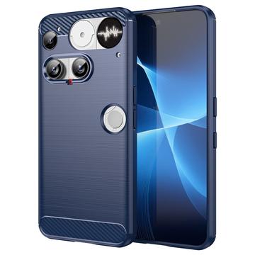 Nothing Phone (3) Brushed TPU Case - Carbon Fiber - Blue
