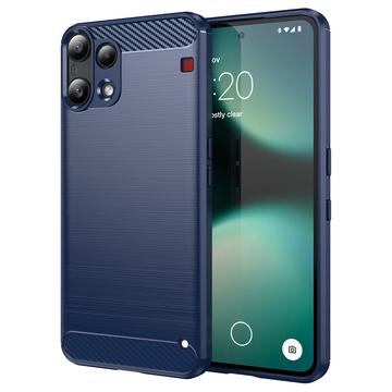 Nothing Phone (3a) Lite Brushed TPU Case - Carbon Fiber - Blue