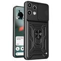 Nothing Phone (3a) Lite Rotary Ring Hybrid Case with Camera Shield - Black