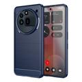 Nothing Phone (3a) Pro Brushed TPU Case - Carbon Fiber - Blue