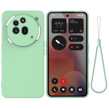 Nothing Phone (3a) Pro Liquid Silicone Case with Hand Strap - Green