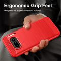 Nothing Phone (4a) Brushed TPU Case - Carbon Fiber - Red
