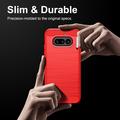 Nothing Phone (4a) Brushed TPU Case - Carbon Fiber - Red