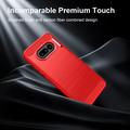 Nothing Phone (4a) Brushed TPU Case - Carbon Fiber - Red