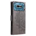 Nothing Phone (4a) Mandala Wallet Case with Wrist Strap - Grey