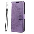 Nothing Phone (4a) Mandala Wallet Case with Wrist Strap - Purple