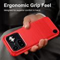 Nothing Phone (4a) Pro Brushed TPU Case - Carbon Fiber - Red