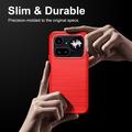 Nothing Phone (4a) Pro Brushed TPU Case - Carbon Fiber - Red