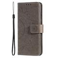 Nothing Phone (4a) Pro Mandala Wallet Case with Wrist Strap - Grey