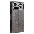Nothing Phone (4a) Pro Mandala Wallet Case with Wrist Strap - Grey