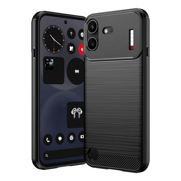 Nothing Phone (4b) Brushed TPU Case - Carbon Fiber - Black