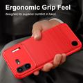 Nothing Phone (4b) Brushed TPU Case - Carbon Fiber - Red